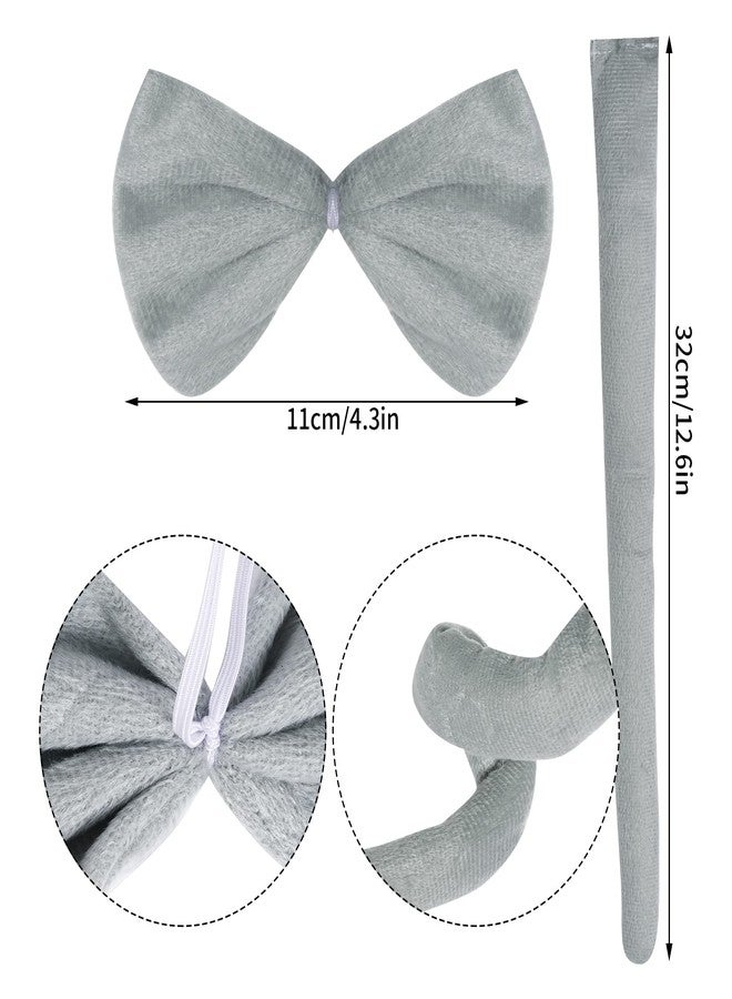 Jmkcoz Kids Gray Mouse Costume Tutu Set, Mouse Ear Headband Bowtie Tail Bow Tie Animal Fancy Dress Costume Kit for Boys Girls Halloween Cosplay Party Decoration - Image 3